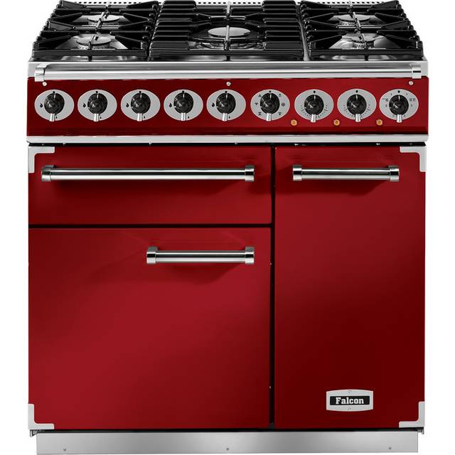 Falcon F900DXDFRD-NM Range cooker Dual Fuel - Cherry Red / Nickle