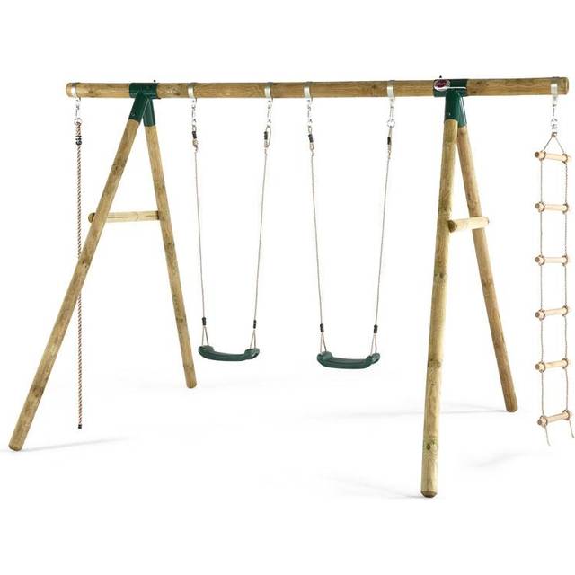 Plum Play Gibbon Wooden Double Swing Set - Brown