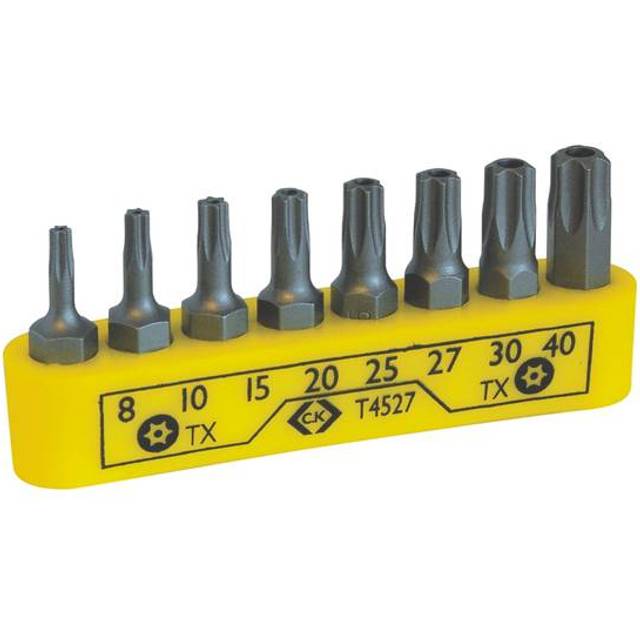 Ck T4527 Set Of 8 Torx (tx) Star Security Tamperproof Pin Screwdriver Bits