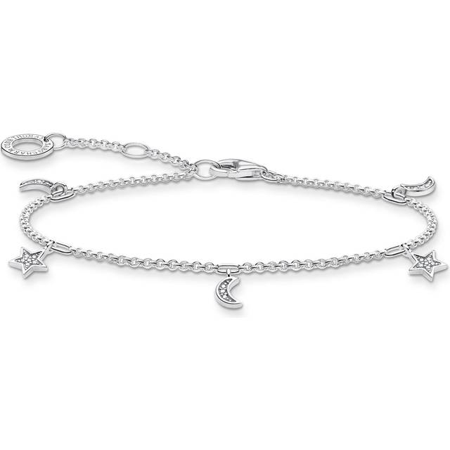 Thomas Sabo Womens White Moon Sterling Silver and Zirconia Bracelet - WHITE