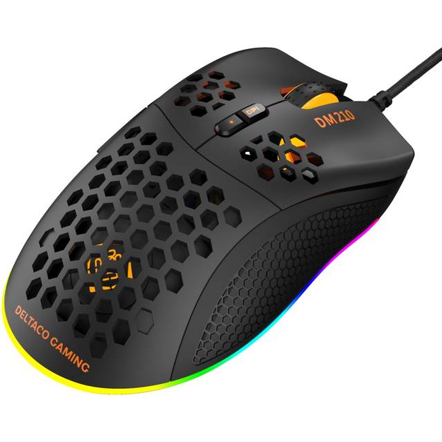 DELTACO GAMING DM210 lightweight gaming mouse, RGB, black