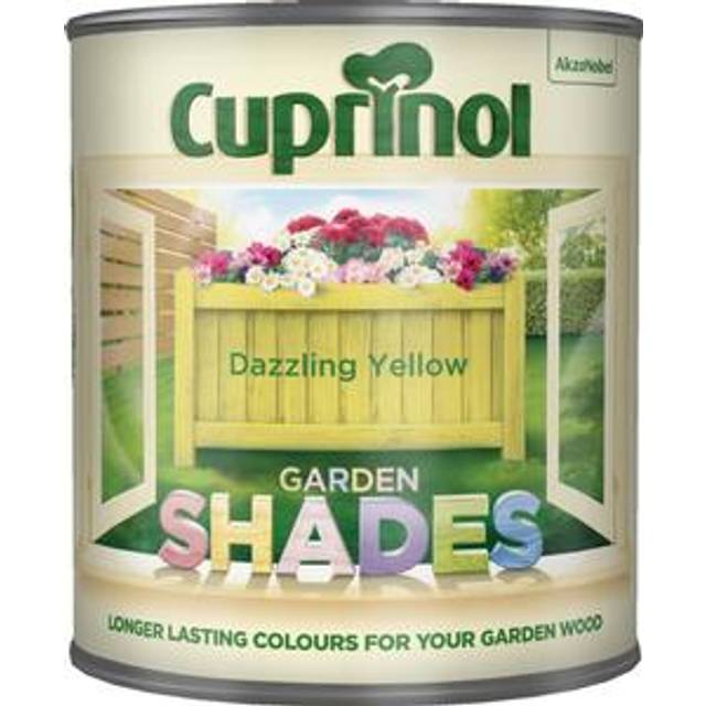 Cuprinol Garden Shades, Dazzling Yellow 1L, Shed and Fence Paint, Paints, Shed Paint, Fence Paint, Garden Furniture Paint, Cladd