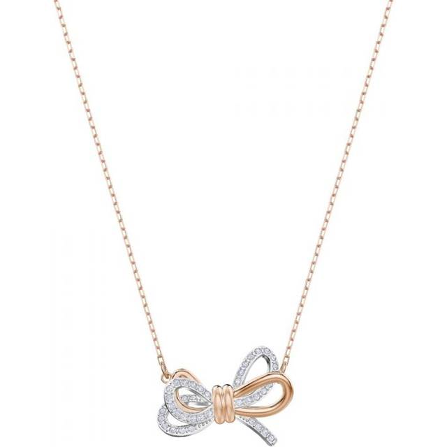 Lifelong Bow pendant, Bow, White, Mixed metal finish