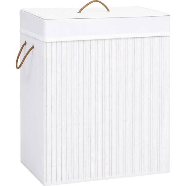 vidaXL Bamboo Laundry Basket White 100 L