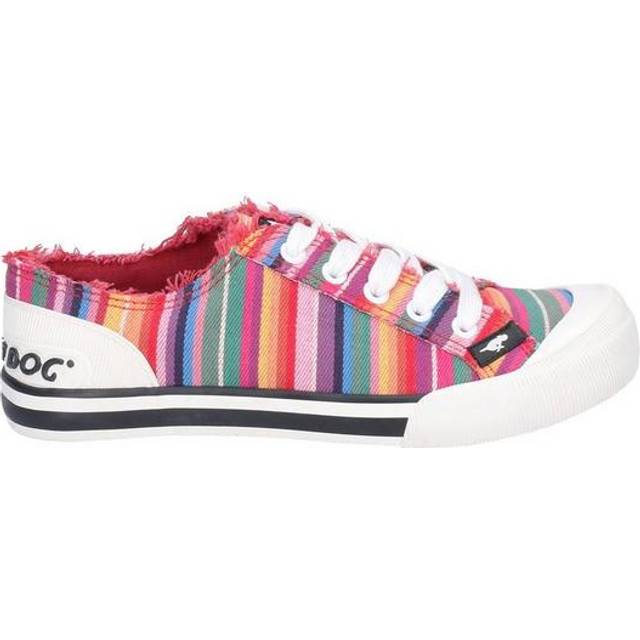 Rocket Dog Jazzin Red Multi Stripe Trainers - RED - 3