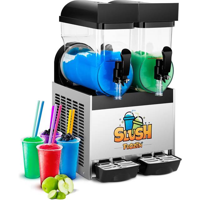 Royal Catering - Slush Maker Machine Soft Ice Cream Maker Ice Cream Gastro Slush Ice Led 2 x 12 l