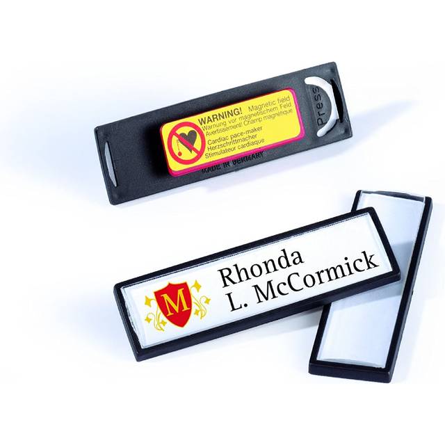 Durable 813201 Namnskylt CLIP CARD med magnet 17x67mm, svart, 25 stycken