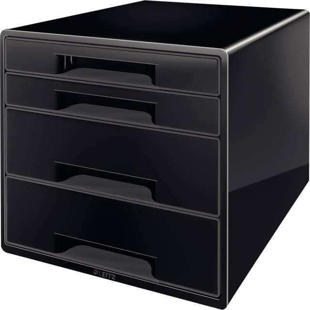 Leitz Cube 4 Drawer Unit (2 Big and 2 Small) A4 Maxi Black
