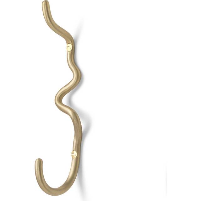 Ferm Living - Curvature Wall Hook - messing/matt lackiert/BxHxT 3x19,7x5,8cm/handgefertigt - brass (19.7 x 5.8 x 3.0cm)