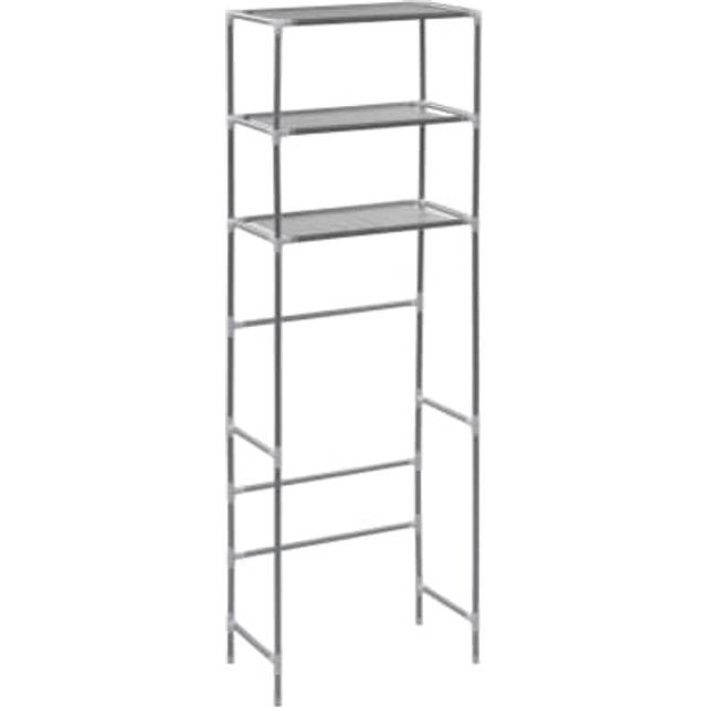 vidaXL 3-Tier Storage Rack over Toilet Silver 53x28x169 cm