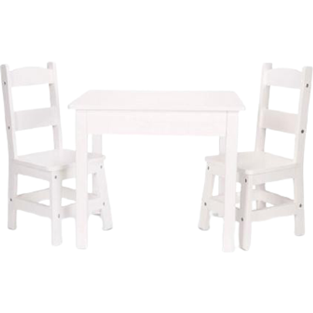 Wooden table and chairs for kids - white - melissa and doug.