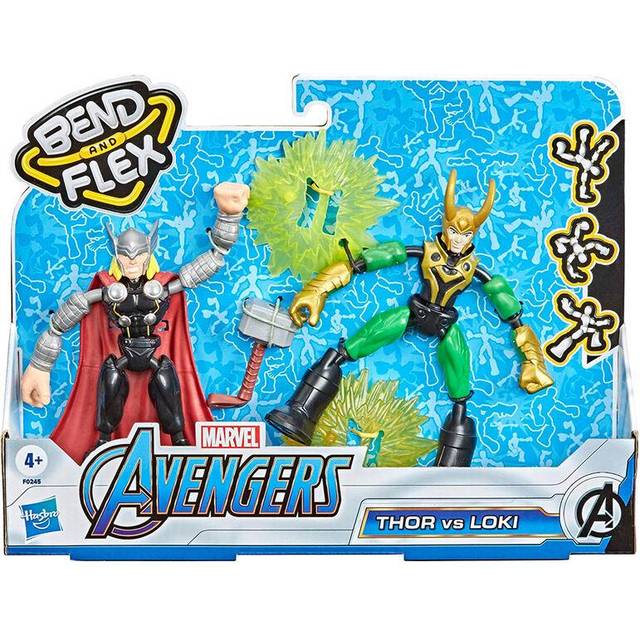 Set 2 figuras Bend and Flex Thor vs Loki Marvel 15cm