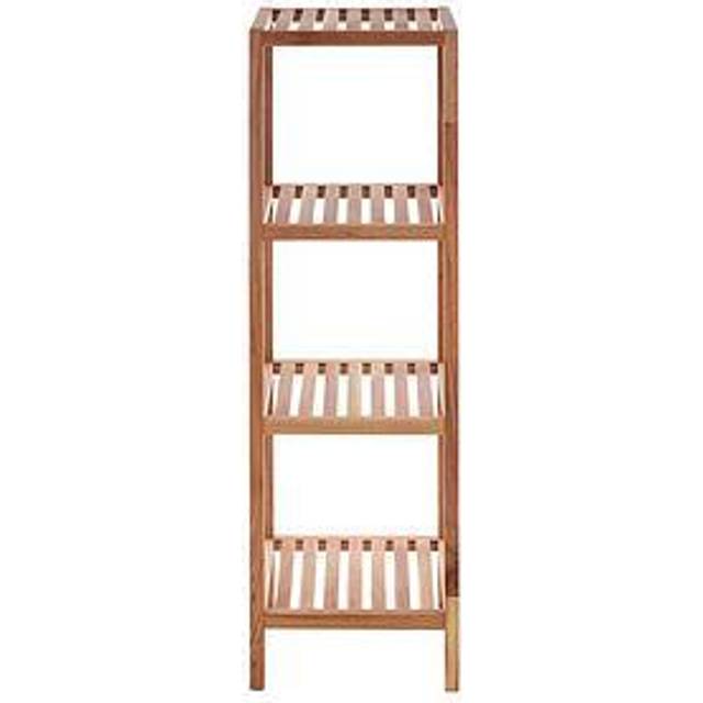 Premier Housewares 4 Tier Walnut Wood Bathroom Shelf Unit - 36 x 36 x 112cm