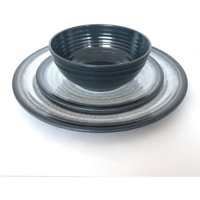 FLAMEFIELD Granite 12 Piece Melamine Set - Grey [GG0112]