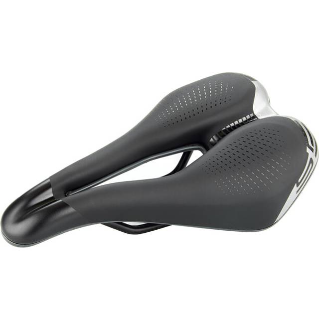 Selle Italia S5 Superflow - Stadscykelsadel med Gelvaddering, Hög Synlighet, Anatomiskt Hål, Stål-Järn-Kol Ram - Storlek L3, Svart