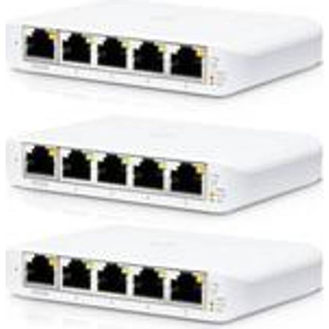 Ubiquiti UniFi Switch Flex Mini (3-pack) Managed Gigabit Ethernet (10/100/1000) Power over Ethernet (PoE) White (USW-FLEX-MINI-3)