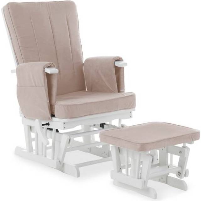 Obaby Deluxe Reclining Glider Chair and Stool Grey, Grey