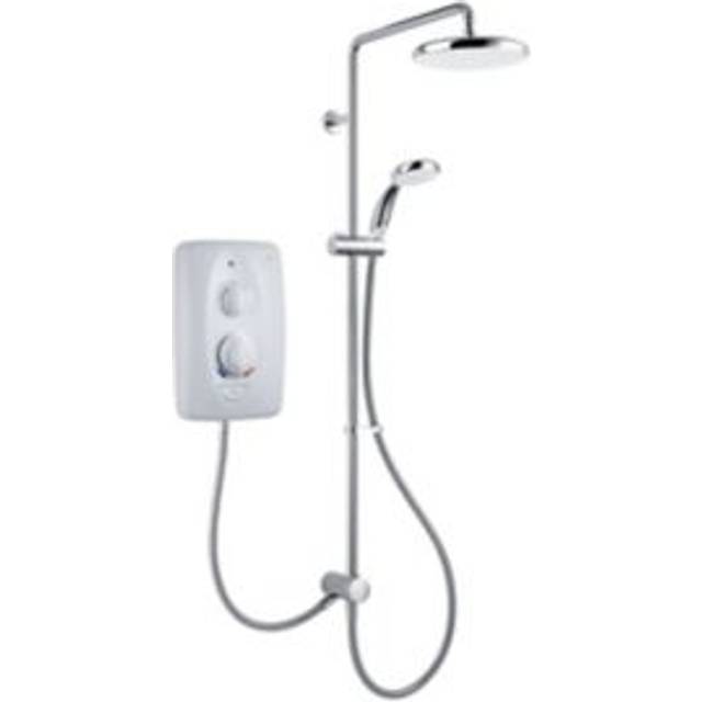 Mira Sprint Dual Outlet Electric Shower 9.5kW in White Stainless Steel