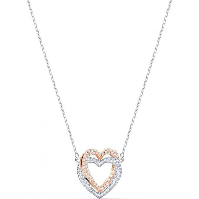 Swarovski Infinity necklace, Heart, White, Mixed metal finish