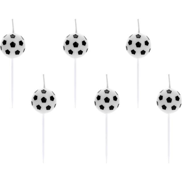 Geburtstagskerzen Fußball für Torten und Kleingebäck, 6er Pack, Ø 2,5cm