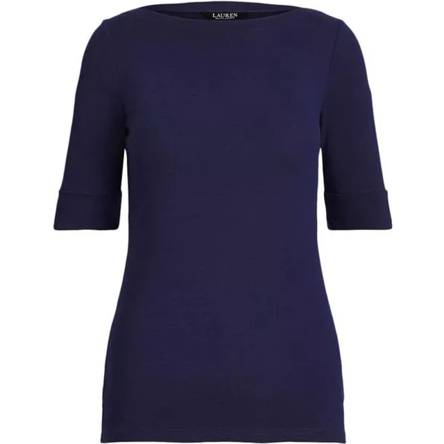 Judy T-Shirt - LAUREN NAVY - Sophisticated silhouettes with everyday ease and fresh tailoring go hand-in-hand for Lauren. Retaining the excellence of design and quality that the iconic fashion house Ralph Lauren is known for, you can expect luxe fabrics combined with meticulous attention to detail.