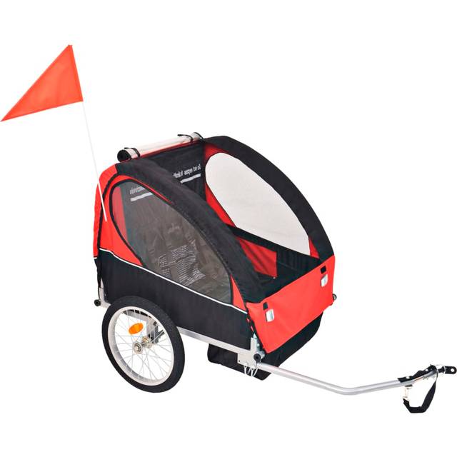 vidaXL Bike Trailer Red and Black 30 kg