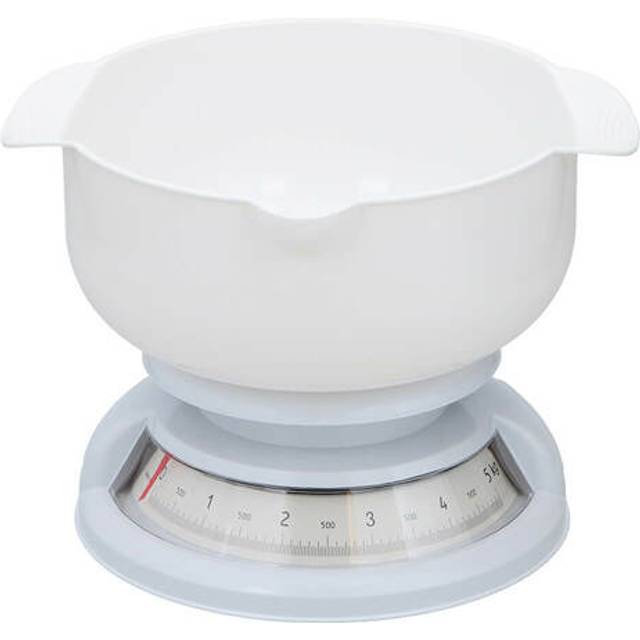 White Analogue Dial Measuring Baking Cooking Kitchen Scale 5KG Bowl