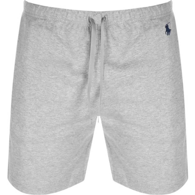 Embroidered Logo Lounge Shorts - Grey - Keep comfortable on your off-duty days with Polo Ralph Lauren's Jersey Shorts. Rendered in stretch cotton for comfort and breathability, this pair are cropped to just above the knee and are enhanced by a tie-fastened elasticated waistband. Add trainers and a simple t-shirt.