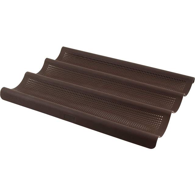 Lurch 85085 FlexiForm Baguette 3-faldigt/brödbakform för 3 baguetter (36 cm) tillverkad av 100% BPA-fri platinasilikon, brun, 26 x 28 x 4 cm