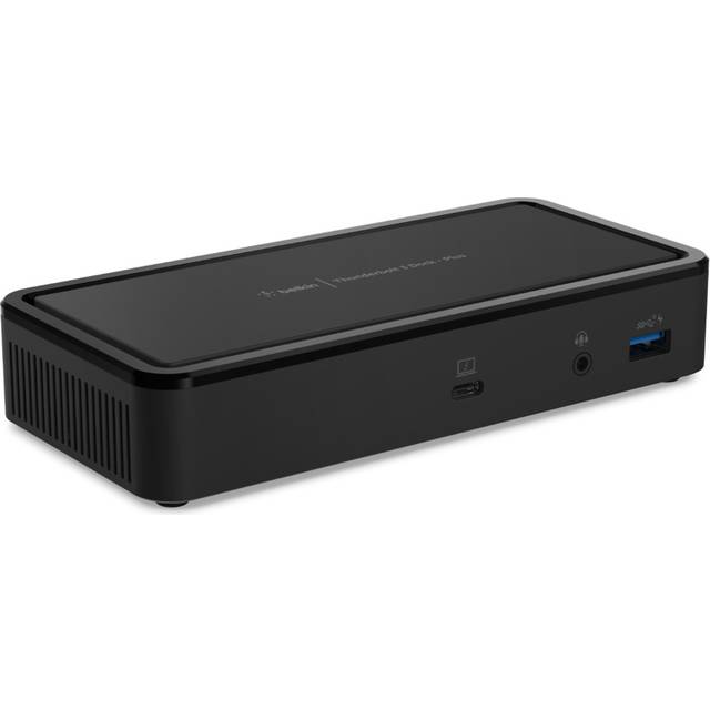 Belkin Thunderbolt 3 Dock Plus med 79 cm Thunderbolt 3-kabel (Thunderbolt-docka för macOS och Windows) dubbla 4K vid 60 Hz, 40 Gbit/s överföringshastighet, 60 W uppströms laddning