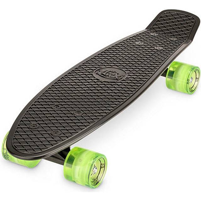 Xootz retro plast skateboard med LED-lysande hjul, för barn, komplett, barn, komplett retroplast, grön
