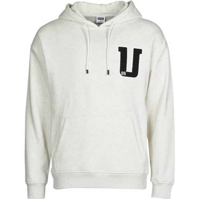 Urban Classics Herr överdimensionerad frotté patch hoodie, Ljusgrå, S
