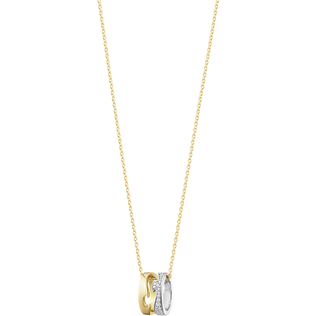 Georg Jensen Fusion vedhæng i rød/hvidguld med brillanter, åben