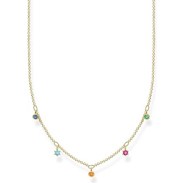 Thomas Sabo collier pierres colorées argent plaqué or KE2071-488-7-L45V