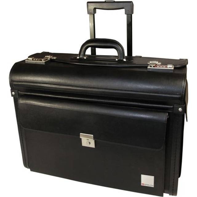Monolith leather look rolling pilot case pvc black 2179