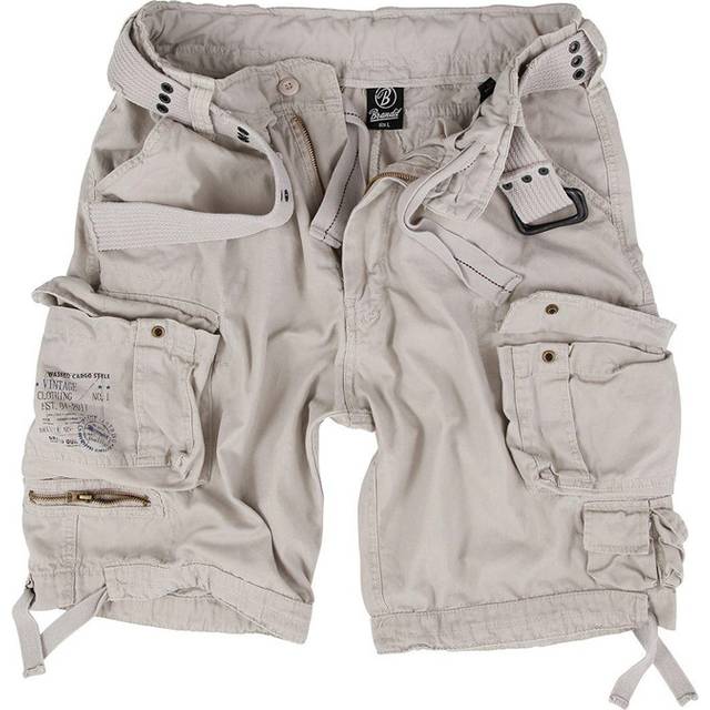 Brandit shorts Savage nya korta byxor med byxor cargo, vintage, korta armébermuda, Gammal vit, S