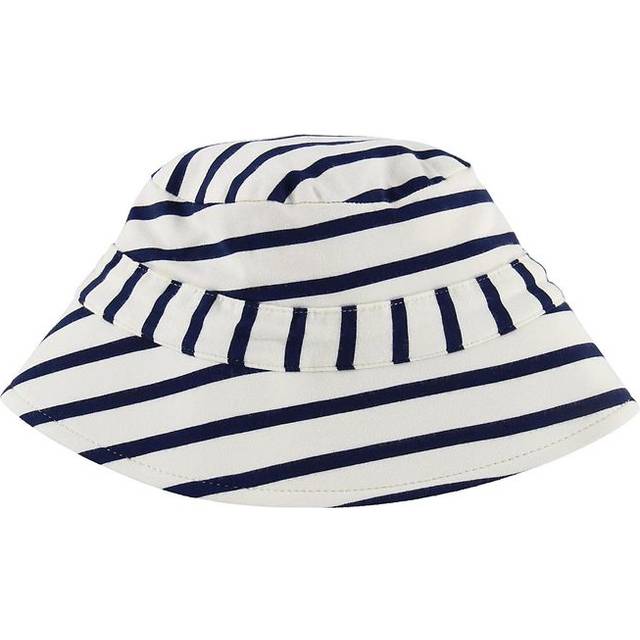 Minymo Bucket Hat - Bambu - Vit/Marinblårandig - Minymo - 62/68 - Bucket Hat