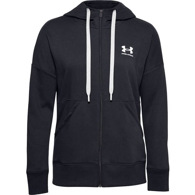 Sweatshirt Under Armour W Rival Fleece Full-Zip Hoodie Black/ White M (M)