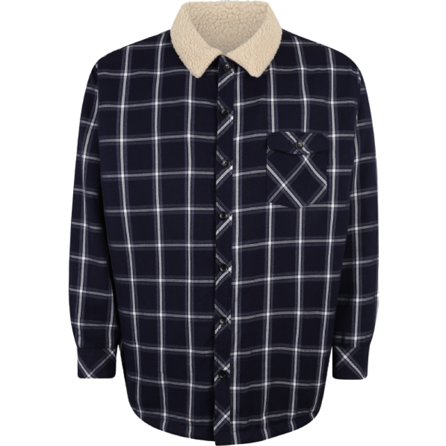 Urban Classics Sherpa fodrad skjorta för män jacka, Navy/Wht, XL
