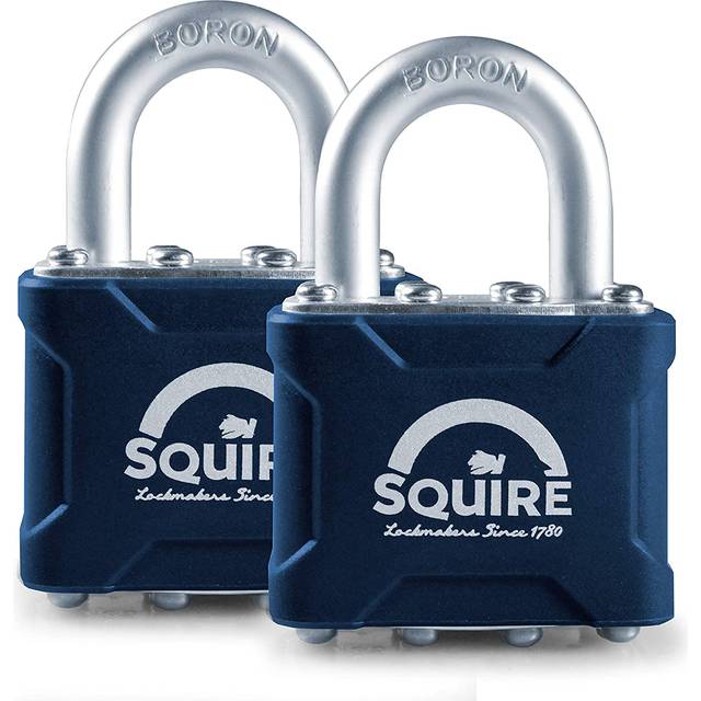 Squire 35T Stronglock Card (2) Padlocks 38mm Open Shackle Keyed HSQ35T
