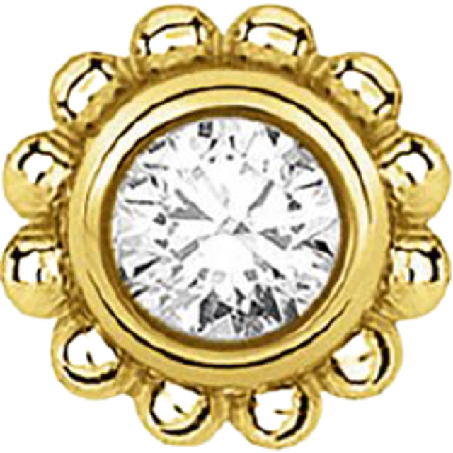 Thomas Sabo Single ear stud flower white stone gold white H2137-414-14 - yellow gold-coloured/white - one size