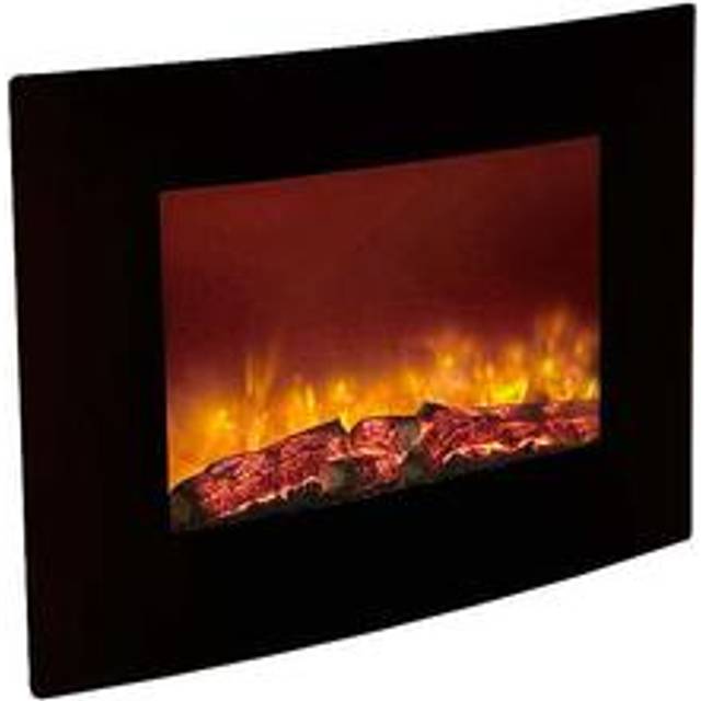 Be Modern Quattro Black Glass Wall Hung Electric Fireplace 25 inch