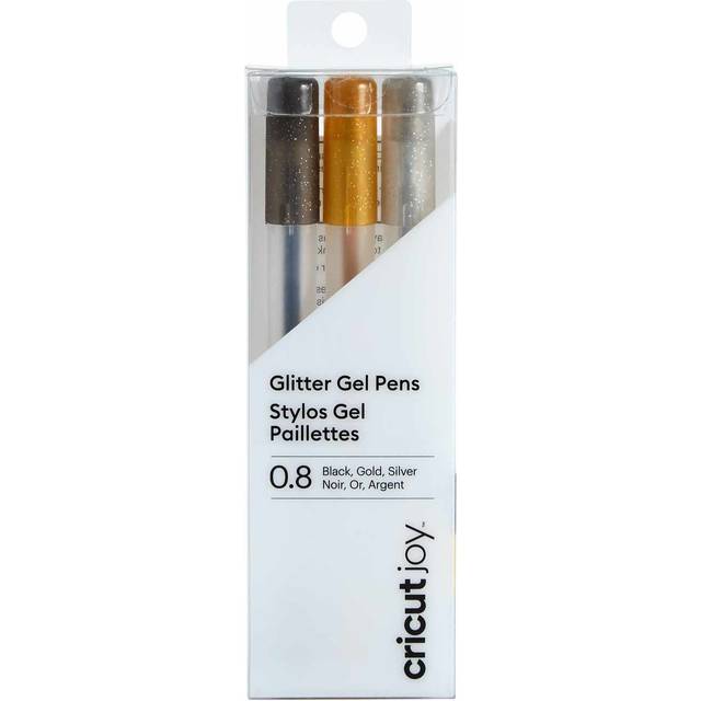 Cricut™ Joy™ Glitter Gel Pens 0.8 | Black/Gold/Silver | 3 Count