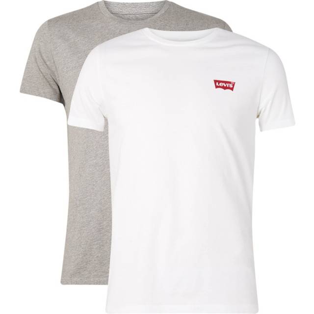 Levi's 2-Pack Crewneck Graphic Tee T-Shirt herr, White / Mid Tone Grey Heather, L