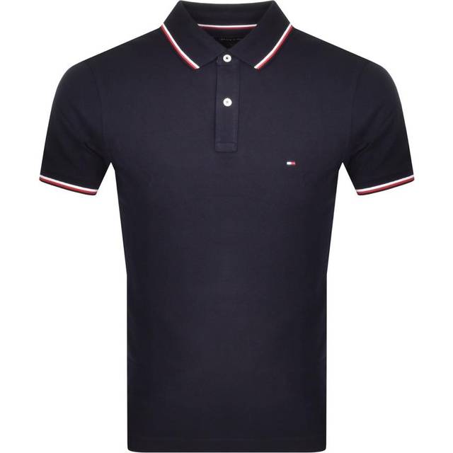 Tommy Hilfiger Mens Polo SS Core Tipped Slim Blue Cotton - Size X-Large