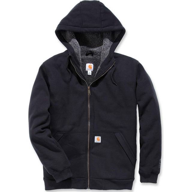 carhartt Mens Rain Defender Rockland Sherpa Lined Hooded Sweatshirt  carbon Heather  Small