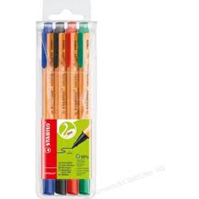 Stabilo GREENpoint Fib/Tip 0.8 Ast PK4 - Assorted