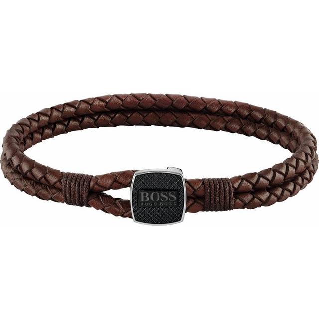 BOSS Men's Braided Leather Bracelet