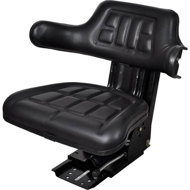 vidaXL Tractor Seat with Suspension Black