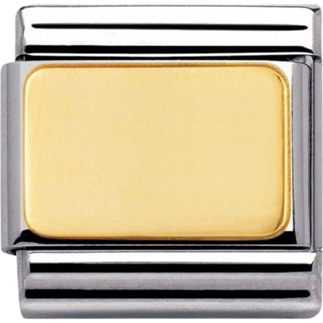 Nomination Classic Engravable Smooth 18k Gold Custom Gold Plate - Silver,Gold